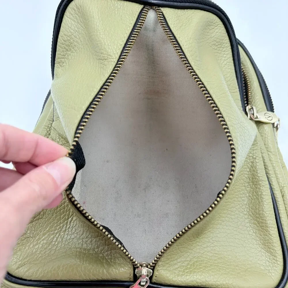 Valentina Women's Pebbled Leather Mini Backpack Green y2k